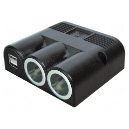 Adaptor Auto Dublu USB și Soclu Brichetă, Negru | Electronic-mag.ro | Componente Electronice