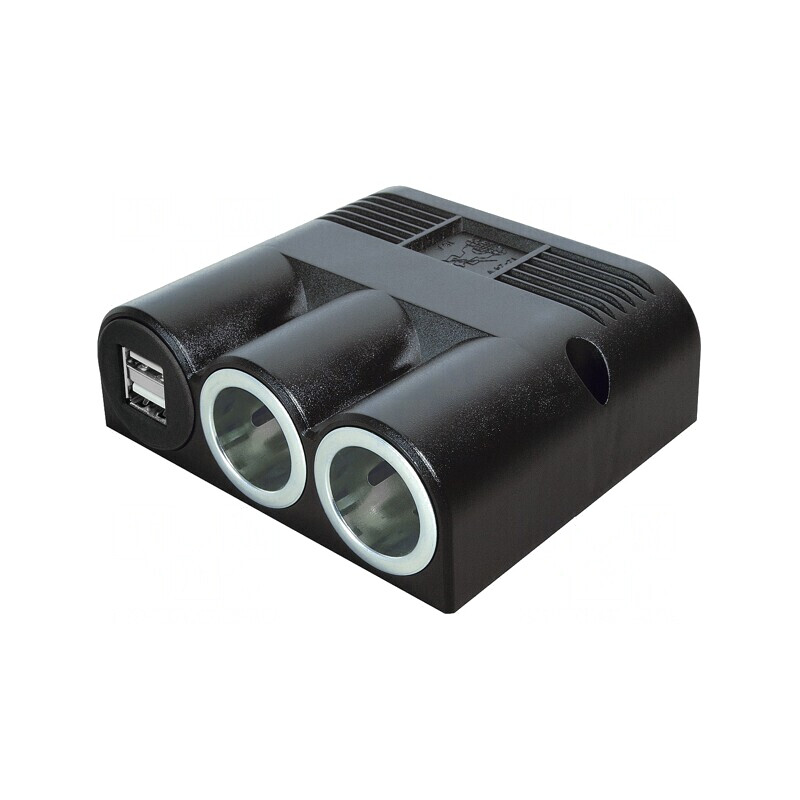 Adaptor Auto Dublu USB și Soclu Brichetă, Negru | Electronic-mag.ro | Componente Electronice