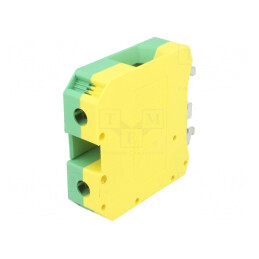 Conector de Îmbinare Șine 50mm2, 1 Pista, 2 Borne, Galben-Verde | Electronic-mag.ro | Componente Electronice