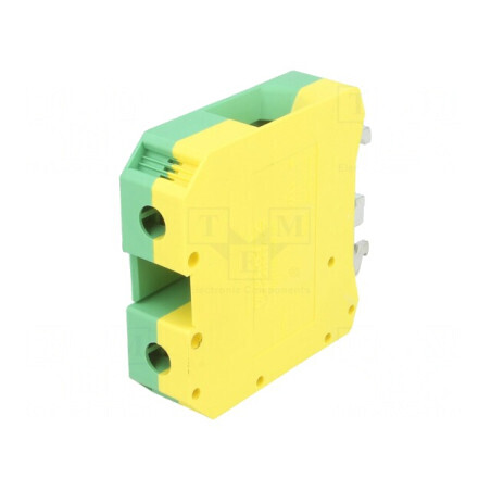 Conector de Îmbinare Șine 50mm2, 1 Pista, 2 Borne, Galben-Verde | Electronic-mag.ro | Componente Electronice