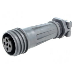 Mufă Circulară Mamă 4 PIN Filet Exterior Rotire | Electronic-mag.ro | Componente Electronice