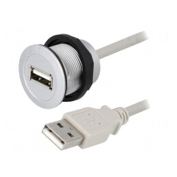 Soclu USB 22mm har-port IP20 Argintiu | Electronic-mag.ro | Componente Electronice