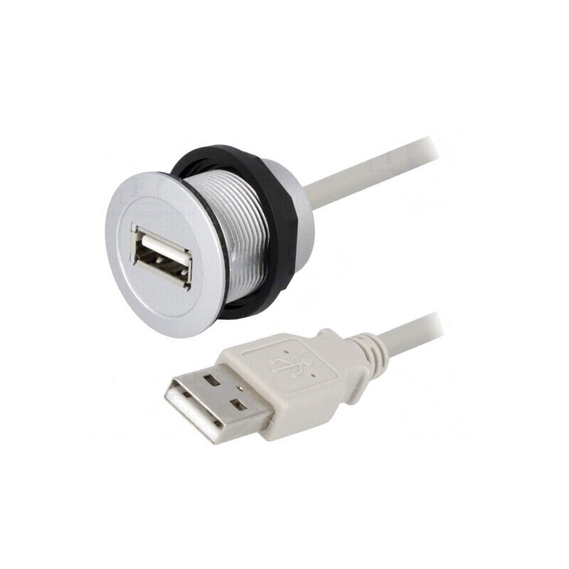 Soclu USB 22mm har-port IP20 Argintiu | Electronic-mag.ro | Componente Electronice Soclu USB 22mm har-port IP20 Argintiu | Electronic-mag.ro | Componente Electronice