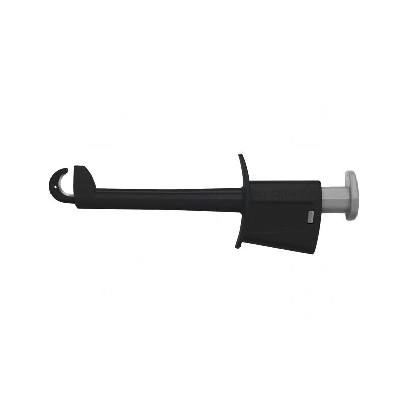 Clips de măsurare cu cârlig 20A negru 4mm nichelat | Electronic-mag.ro | Componente Electronice