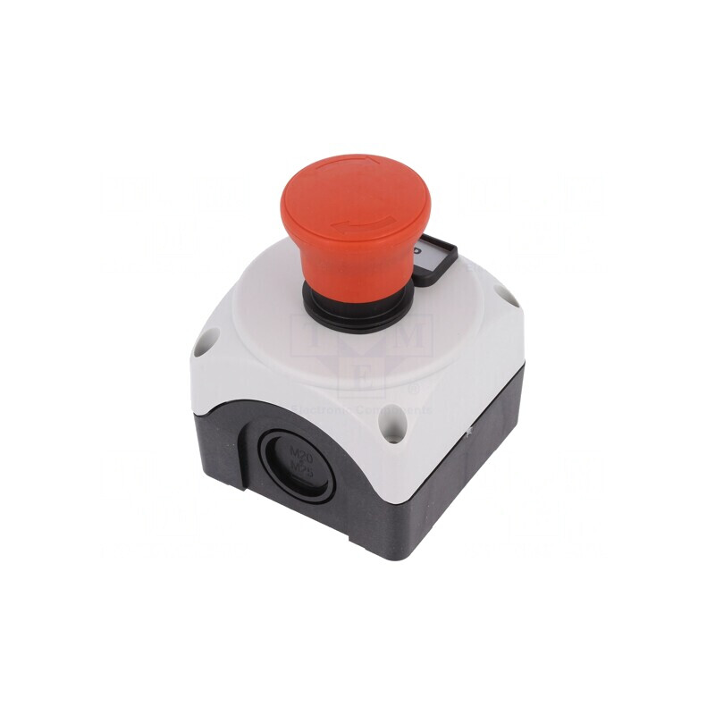 Casetă de comandă Platinum 1 Buton Ciupercă IP66 | Electronic-mag.ro | Componente Electronice