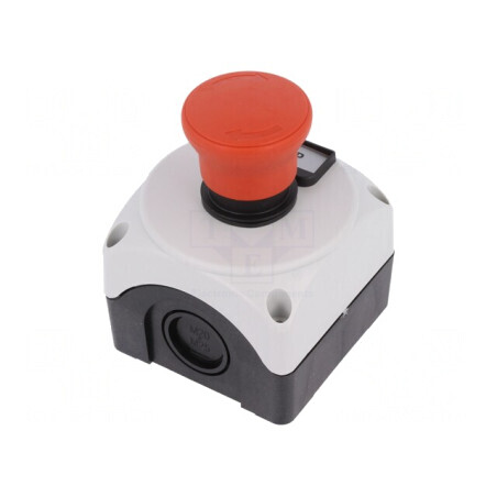 Casetă de comandă Platinum 1 Buton Ciupercă IP66 | Electronic-mag.ro | Componente Electronice