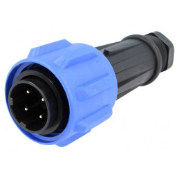 Conector Circular Mufă Tată 4-PIN Filet Interior | Electronic-mag.ro | Componente Electronice