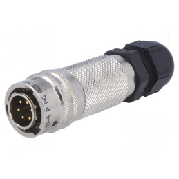 Conector circular pe cablu 6 pini 7,5A aurit | Electronic-mag.ro | Componente Electronice
