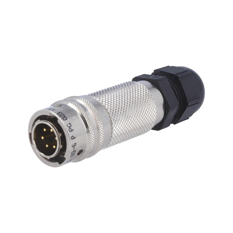 Conector circular pe cablu 6 pini 7,5A aurit | Electronic-mag.ro | Componente Electronice