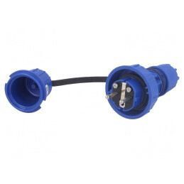Conector de Alimentare AC 250V 16A Albastru | Electronic-mag.ro | Componente Electronice