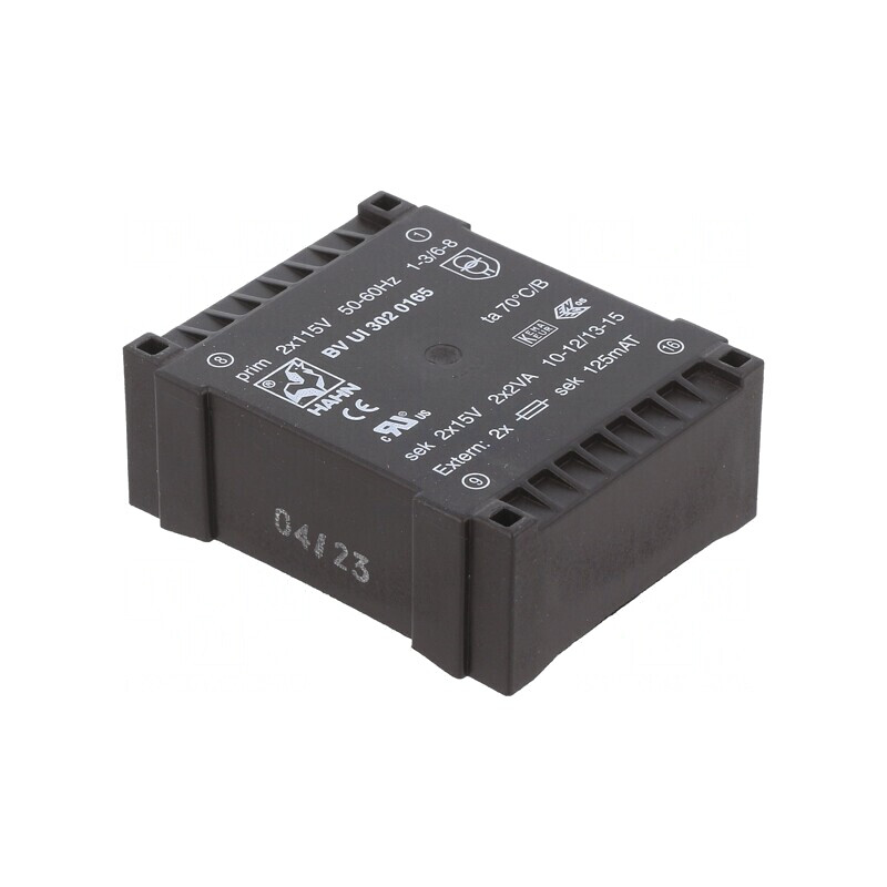 Transformator Încapsulat 4VA 115V 2x15V 133mA | Electronic-mag.ro | Componente Electronice
