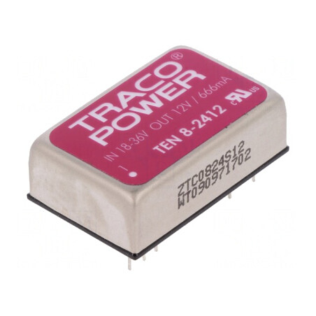 Convertor DC/DC 8W 18-36V la 12V 665mA DIP24 | Electronic-mag.ro | Componente Electronice