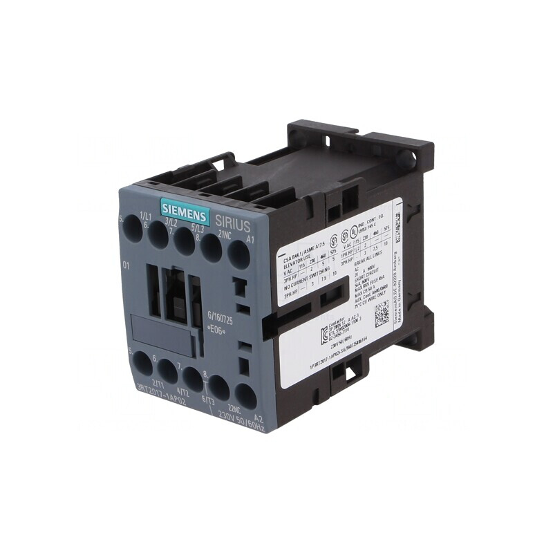 Contactor 3-Pole NO + 3 Auxiliary NC Contacts 230VAC 12A | Electronic-mag.ro | Componente Electronice