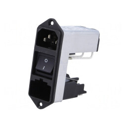 Conector alimentare AC soclu tată 10A 250V 0,3mH | Electronic-mag.ro | Componente Electronice
