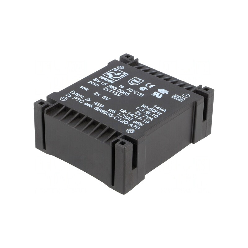 Transformator Încapsulat 14VA 6V 6V 115VACx2 1166mA | Electronic-mag.ro | Componente Electronice