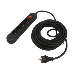Prelungitor Electric 4 Prize Negru 10m 16A | Electronic-mag.ro | Componente Electronice