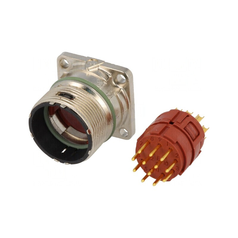 Conector M23 Soclu 12 Pin Lipire Drept Aurit IP68 | Electronic-mag.ro | Componente Electronice
