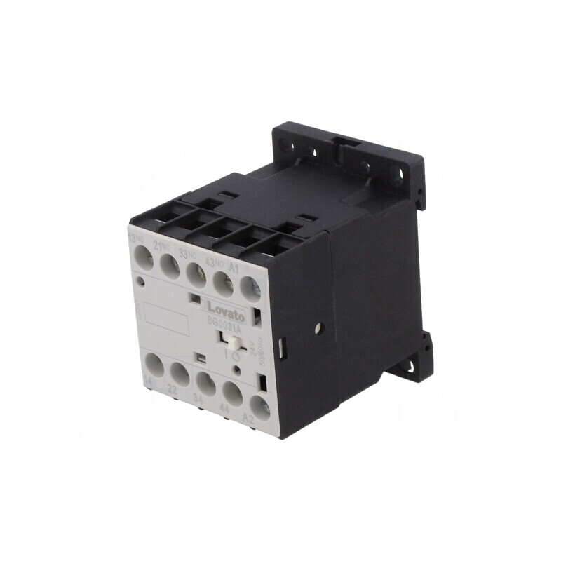Contactor 4-poli NC NO x3 24VAC 6A pentru șină DIN | Electronic-mag.ro | Componente Electronice