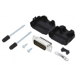Conector D-Sub 15-Pin Tată Drept cu Terminale Șurub | Electronic-mag.ro | Componente Electronice