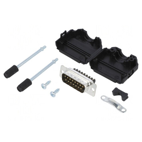Conector D-Sub 15-Pin Tată Drept cu Terminale Șurub | Electronic-mag.ro | Componente Electronice
