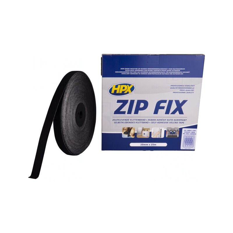 Bandă arici neagră 20mm x 25m | Electronic-mag.ro | Componente Electronice
