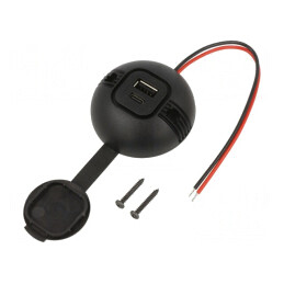 Încărcător Auto USB A și USB C, 3A 5V, Negru | Electronic-mag.ro | Componente Electronice