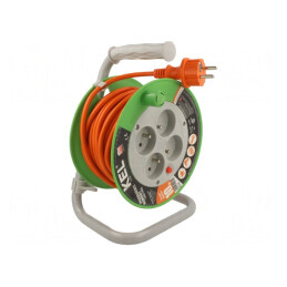 Prelungitor alimentare 4 prize portocaliu 3x1mm2 | Electronic-mag.ro | Componente Electronice