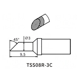 Vârf despicat 3mm QUICK-TS8 | Electronic-mag.ro | Componente Electronice