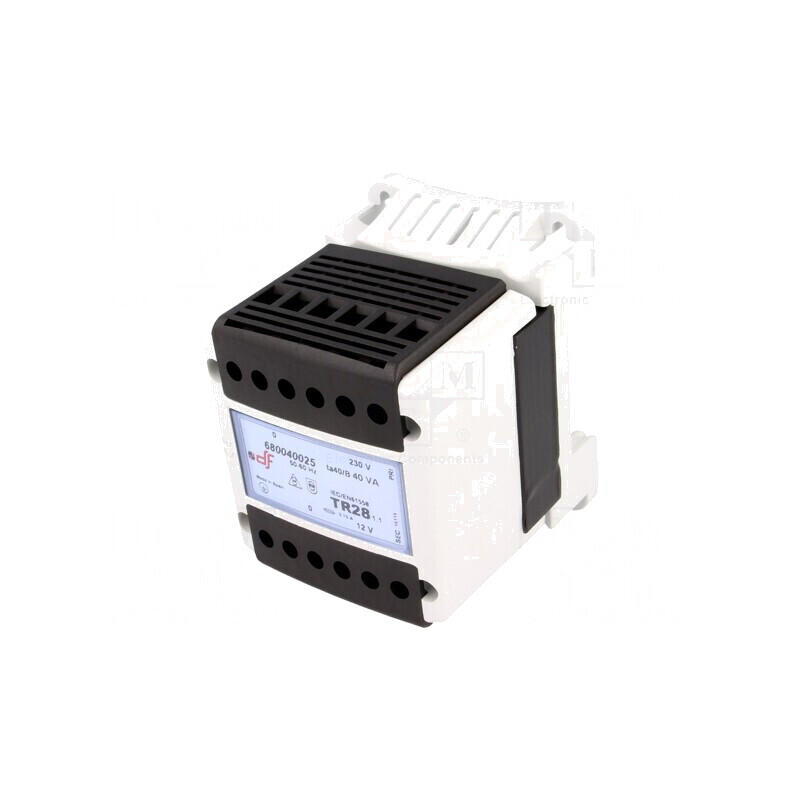 Transformator 40VA 230V AC 12V cu Bandă de Cleme | Electronic-mag.ro | Componente Electronice