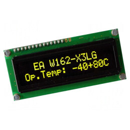 Afişaj: OLED | alfanumerice | 16x2 | Dim: 80x36mm | galben-verde | EA W162-X3LG