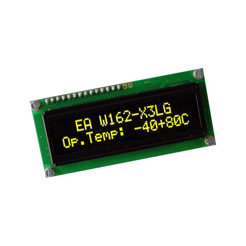 Afișaj OLED 16x2 Alfanumeric Galben-Verde 80x36mm | Electronic-mag.ro | Componente Electronice Afișaj OLED 16x2 Alfanumeric Galben-Verde 80x36mm | Electronic-mag.ro | Componente Electronice