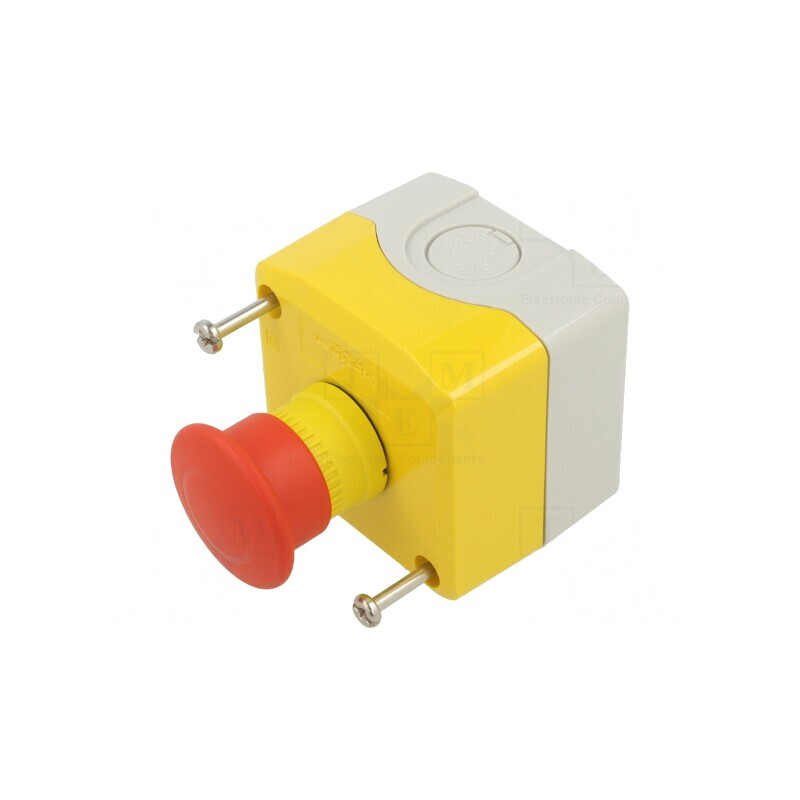 Casetă de Comandă Harmony XB5 cu 1 Buton Ciupercă IP66 | Electronic-mag.ro | Componente Electronice