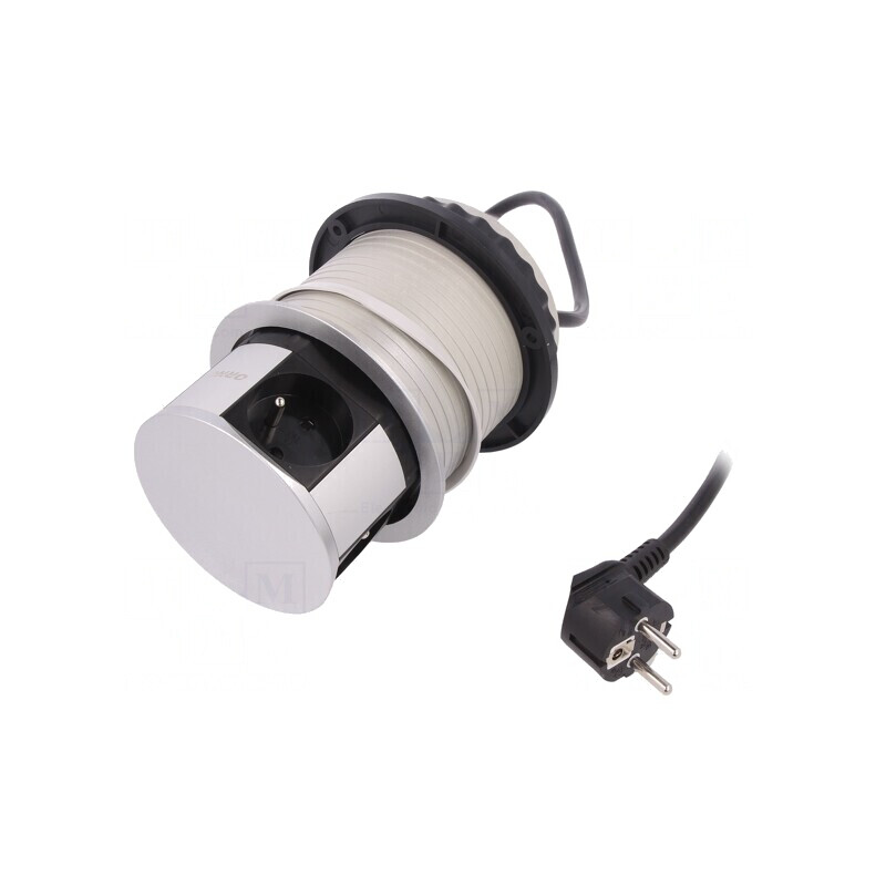 Prelungitor cu prize argintie 16A 3680W IP20 pentru mobilier | Electronic-mag.ro | Componente Electronice