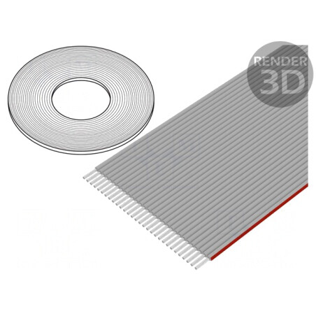 Cablu bandă 1mm neecranat PVC gri | Electronic-mag.ro | Componente Electronice