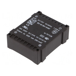 Transformator încapsulat 3VA 115VAC 6V 250mA PCB | Electronic-mag.ro | Componente Electronice