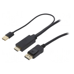 Cablu DisplayPort - HDMI 1.4 1m Negru | Electronic-mag.ro | Componente Electronice