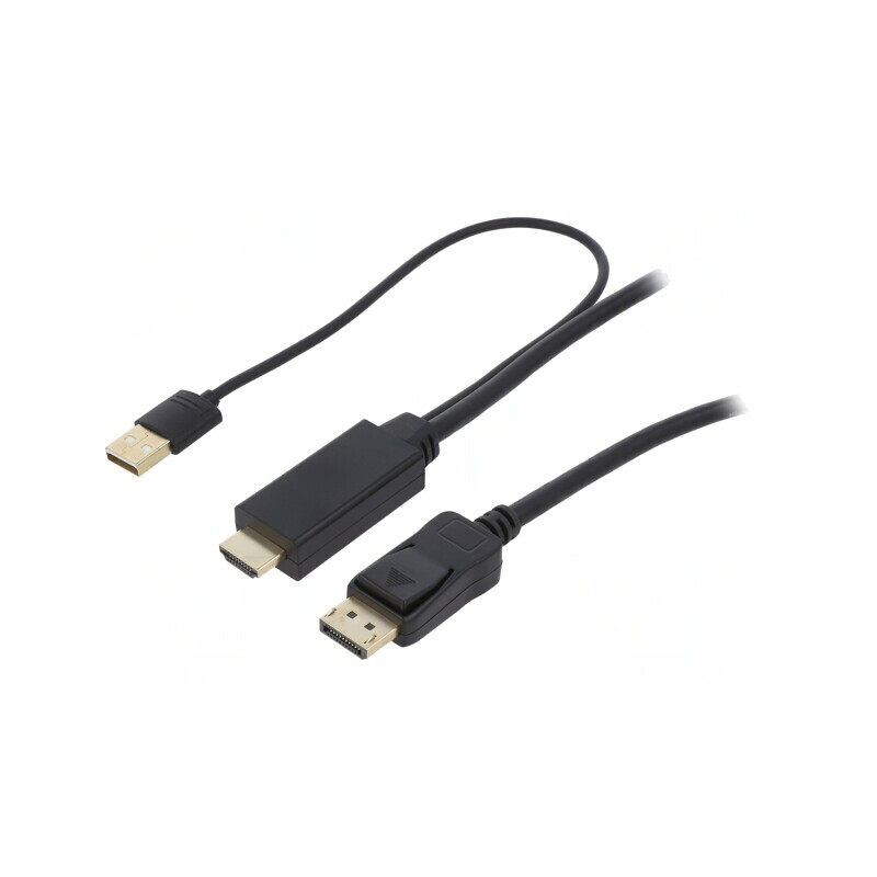 Cablu DisplayPort - HDMI 1.4 1m Negru | Electronic-mag.ro | Componente Electronice