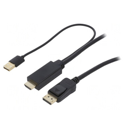 Cablu DisplayPort - HDMI 1.4 1m Negru | Electronic-mag.ro | Componente Electronice