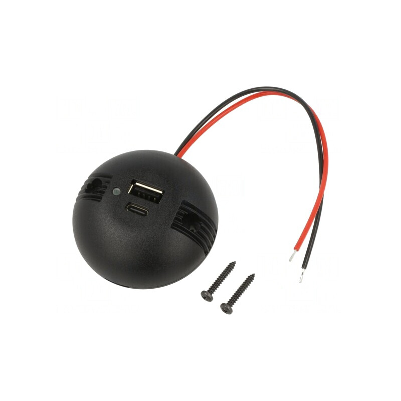 Încărcător Auto USB A și USB C 3A Negru | Electronic-mag.ro | Componente Electronice