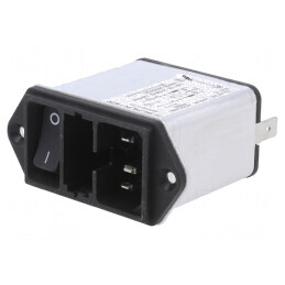 Conector alimentare AC soclu tată 6A 250VAC C14 ecranat