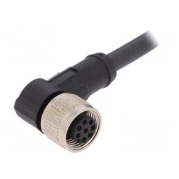 Cablu de conectare M12 PIN: 8 unghi 5m 30VAC 4A PUR