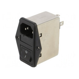 Conector Alimentare AC 10A 250V IEC 60320 FGSMA10BFR