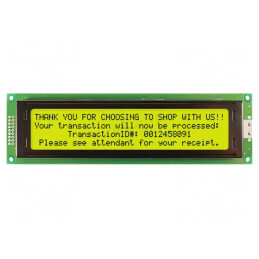 Afișaj LCD Alfanumeric 40x4 Galben-Verde LED