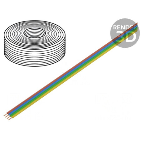 Cablu bandă Cu 4x0,14mm2 PVC 50m | Electronic-mag.ro | Componente Electronice