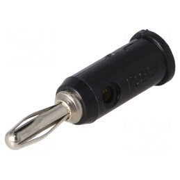 Mufă banană 4mm 5A neagră pentru cablu 3mm | Electronic-mag.ro | Componente Electronice
