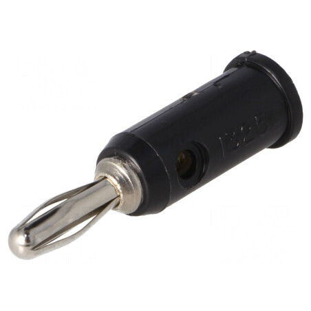 Mufă banană 4mm 5A neagră pentru cablu 3mm | Electronic-mag.ro | Componente Electronice
