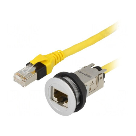 Soclu RJ45 Ø22,3mm IP20 Argintiu | Electronic-mag.ro | Componente Electronice