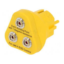 Fişă de împământare ESD cu clichet 10mm x3, 1MΩ | Electronic-mag.ro | Componente Electronice