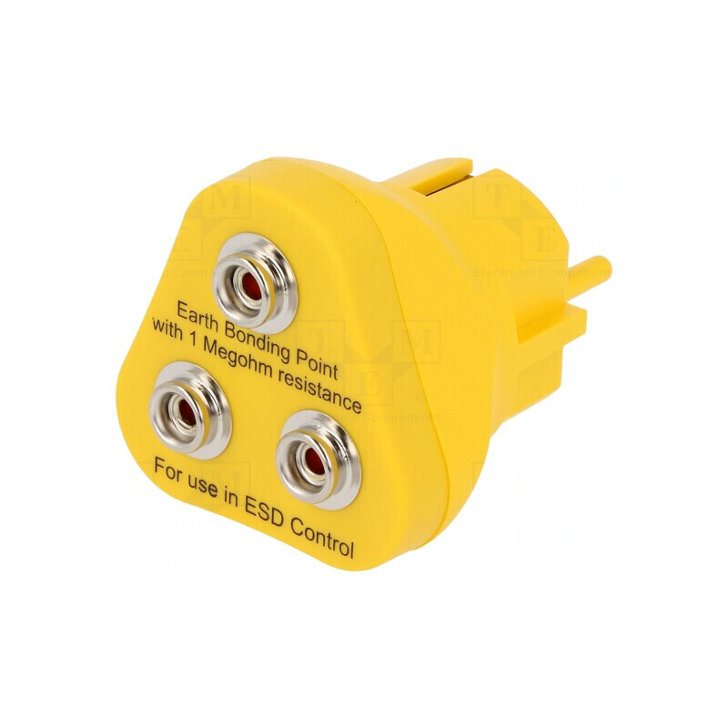 Fişă de împământare ESD cu clichet 10mm x3, 1MΩ | Electronic-mag.ro | Componente Electronice