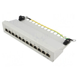 Patch Panel RJ45 Cat 6 Gri 12 Porturi | Electronic-mag.ro | Componente Electronice